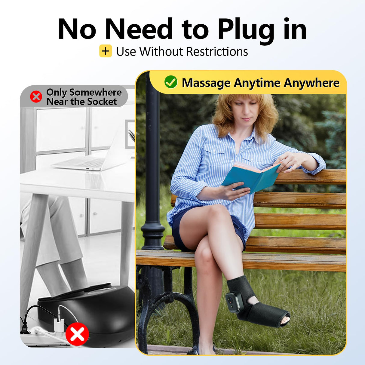 Comfytemp Portable Foot Massager with Heat, Father's Day Gifts for Dad Him Men, FSA HSA Eligible Foot Compression Massager for Plantar Fasciitis, Rechargeable Ankle Massage (1 Pack, Fits Size 6 to 10)