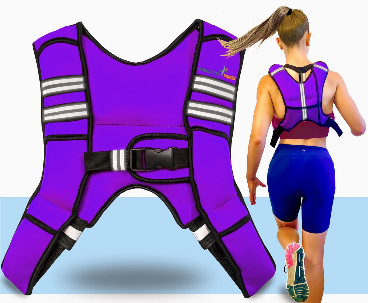 Weighted Vest 6lb, 10lb, 12lb, 25lb, 35lb, 45lb, 60lb Removable Iron Weights for Men and Women Workout for Calisthenics and Fitness Sport Training (Purple, 12 LB)