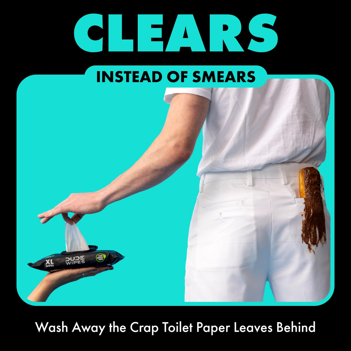 DUDE Wipes - Flushable Wipes for Adults - 6 Pack, 288 Wipes - Odor Destroyer XL Adult Wet Wipes - Deodorizing with Clean Scent - Up to 24 Hours of Odor-Destroying Technology