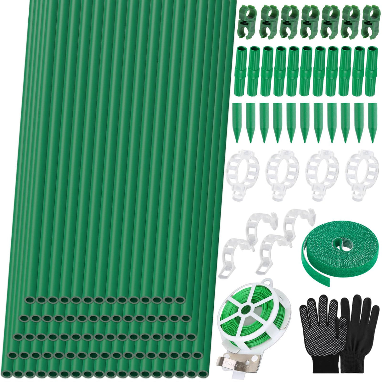 Lezmarket 80 Pack Garden Stakes(16" Each), Plant Support Stakes, DIY 4ft 5ft 6ft 7ft Sturdy Fiberglass Plant Sticks Support Garden Trellis for Growing Climbing Tomato Vegetables Flowers