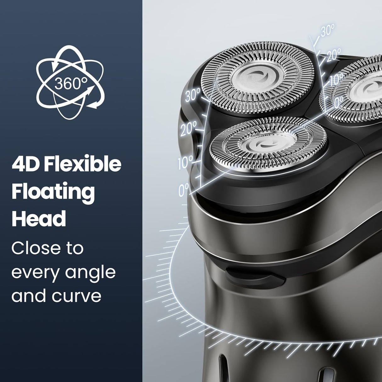 Electric Razor for Men Cordless: Wet/Dry Rotary Shaver Waterproof - USB Fast Charging & Sensitive Skin Care - Pop up Trimmer & Precision Blades