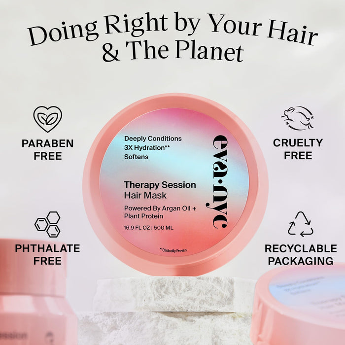 Eva NYC Therapy Session Hair Mask | Deep Conditioning Hair Mask | Made With Argan Oil and Plant Protein To Hydrate Hair | 16.9 fl oz