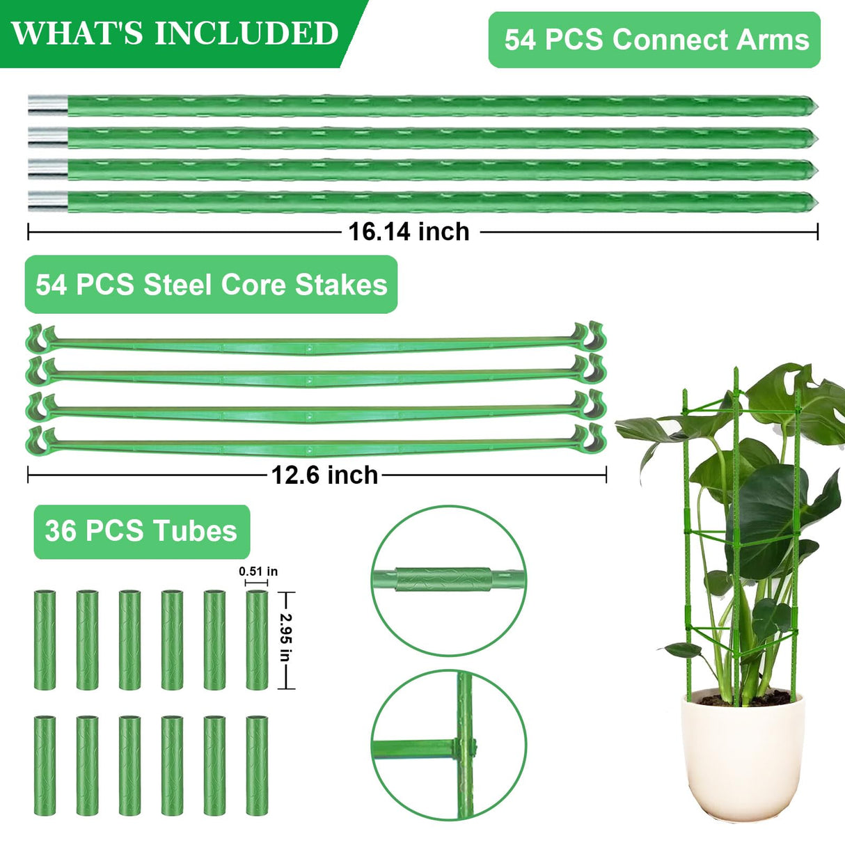 Moirsunt 6 Packs Tomato Cage for Garden, Up to 48Inch Plant Support Stakes