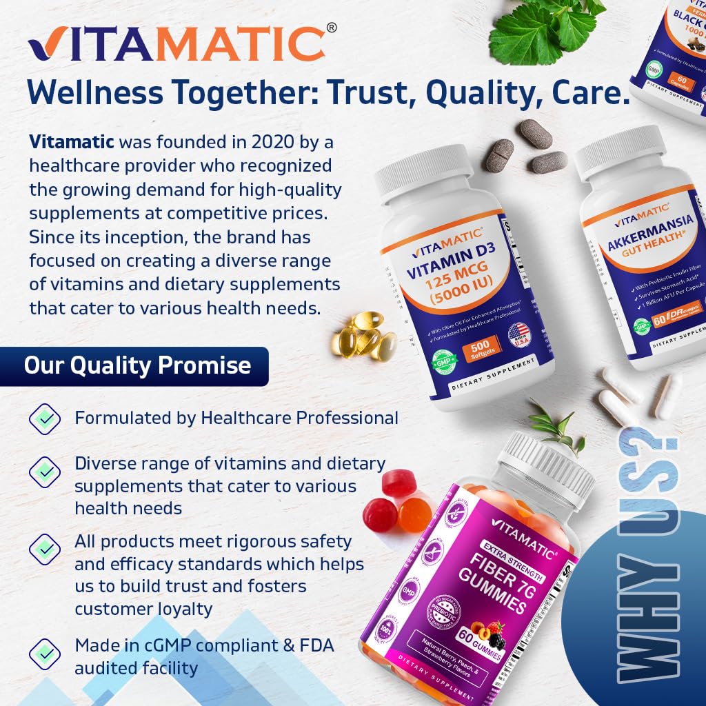 Vitamatic 2 Packs Nattokinase Supplement 4,000 FU Servings, 120 Delayed Released Capsules - Survives Stomach Acids - Non-GMO & Gluten Free - Made in The USA