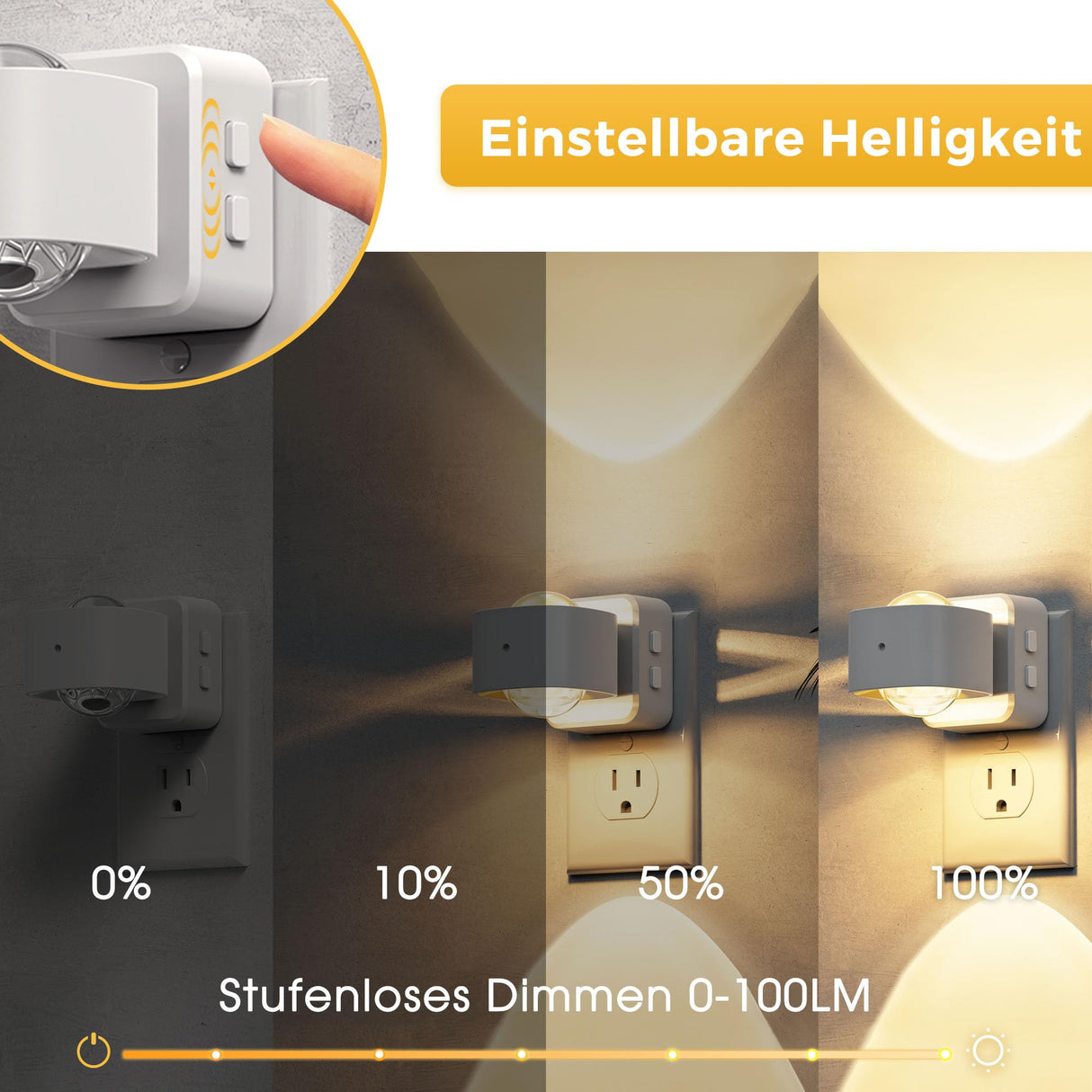 L LOHAS LED Night Lights Plug into Wall, Night Light Projector, Dusk to Dawn Sensor, Rotating White Nightlight for Kids, Soft White Ambient Lighting for Bathroom, Gaming Room, Gifts,2 Pack