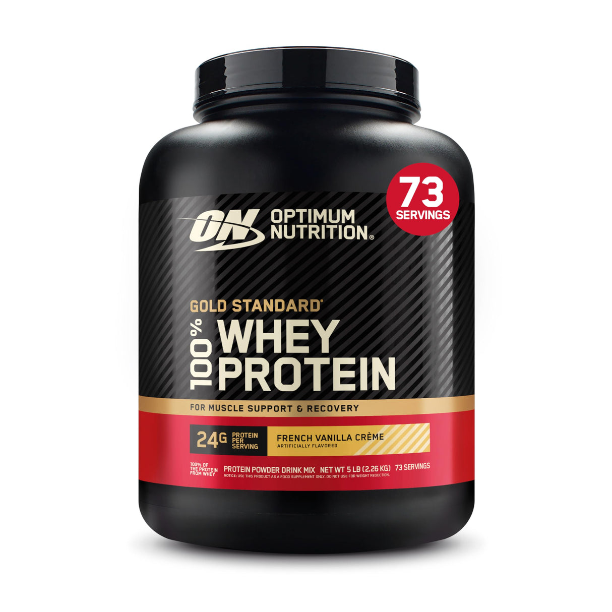 Optimum Nutrition Gold Standard 100% Whey Protein Powder, French Vanilla Crème, 5 Pound (Packaging May Vary)