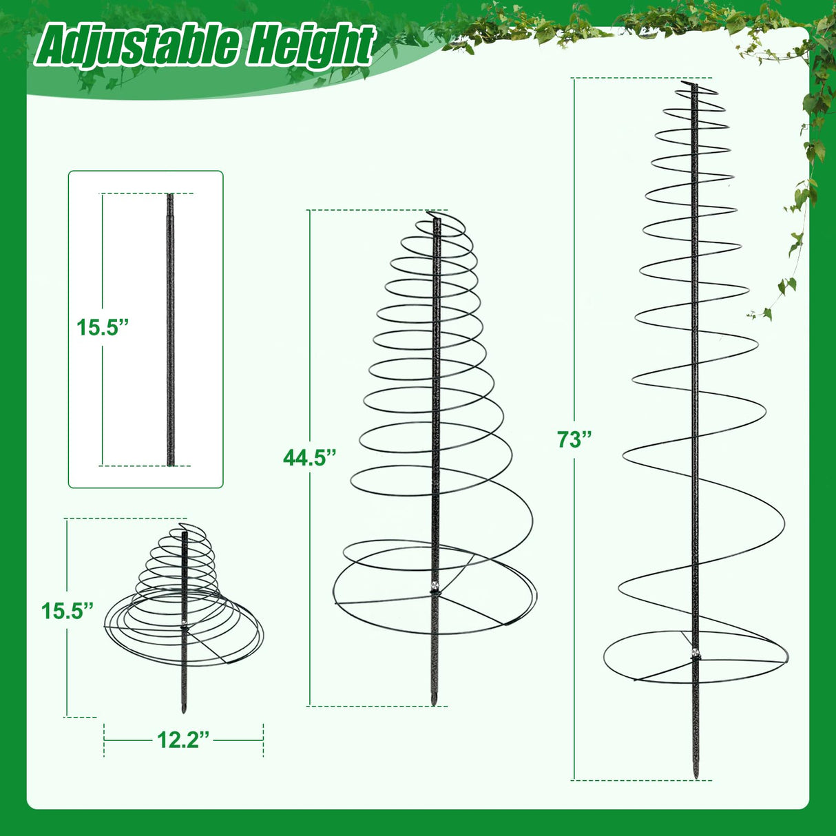 Trellis for Climbing Plants Outdoor, 73inch Tall Plants Trellis Support Metal Garden Trellis for Vegetables Flowers Plants Vine Support