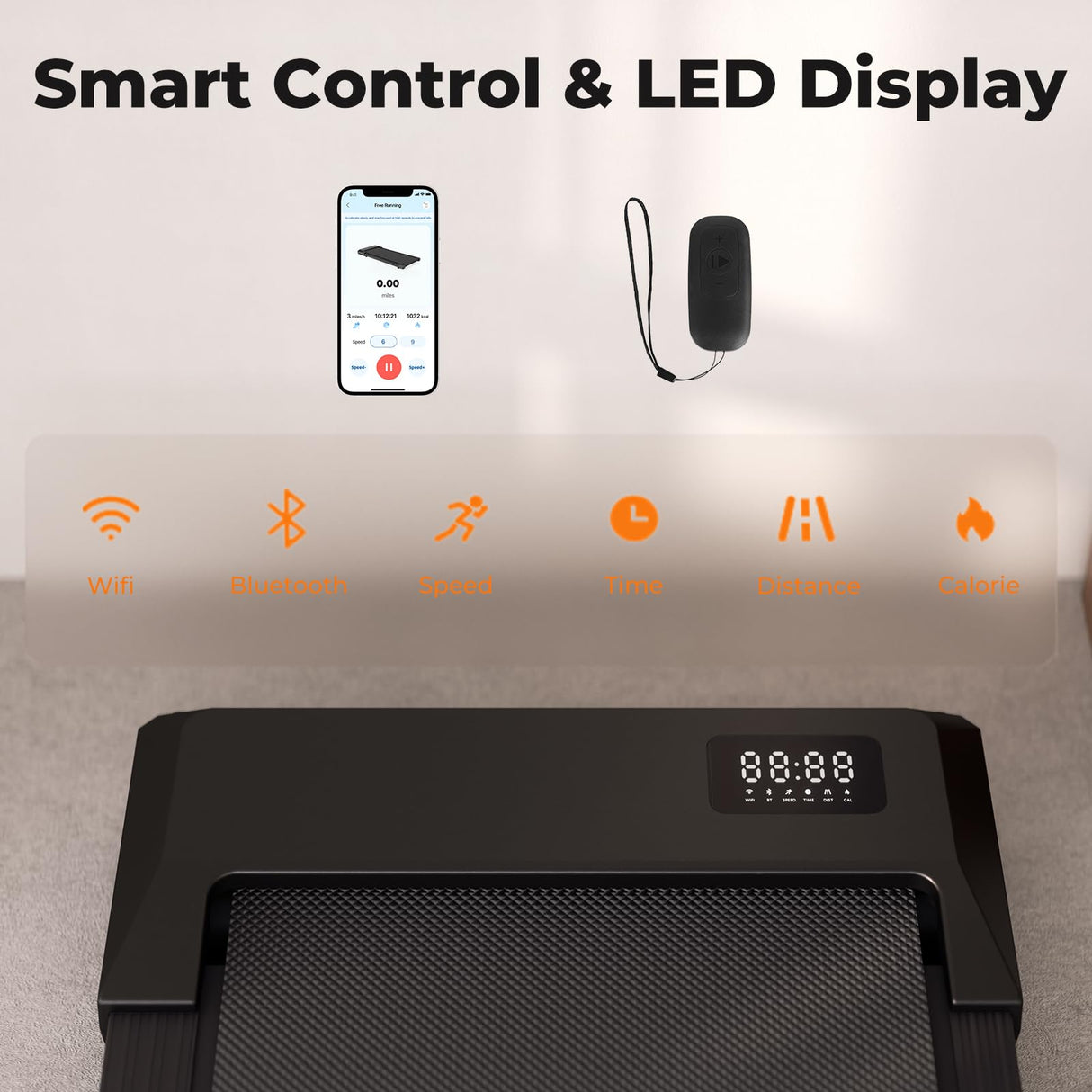 SupeRun Walking Pad, Under Desk Treadmill, 3 in 1 Portable Treadmill with Remote Control LED Display, 2.5 HP Quiet Walking Jogging Machine for Office Home Use, 250 Lbs Capacity