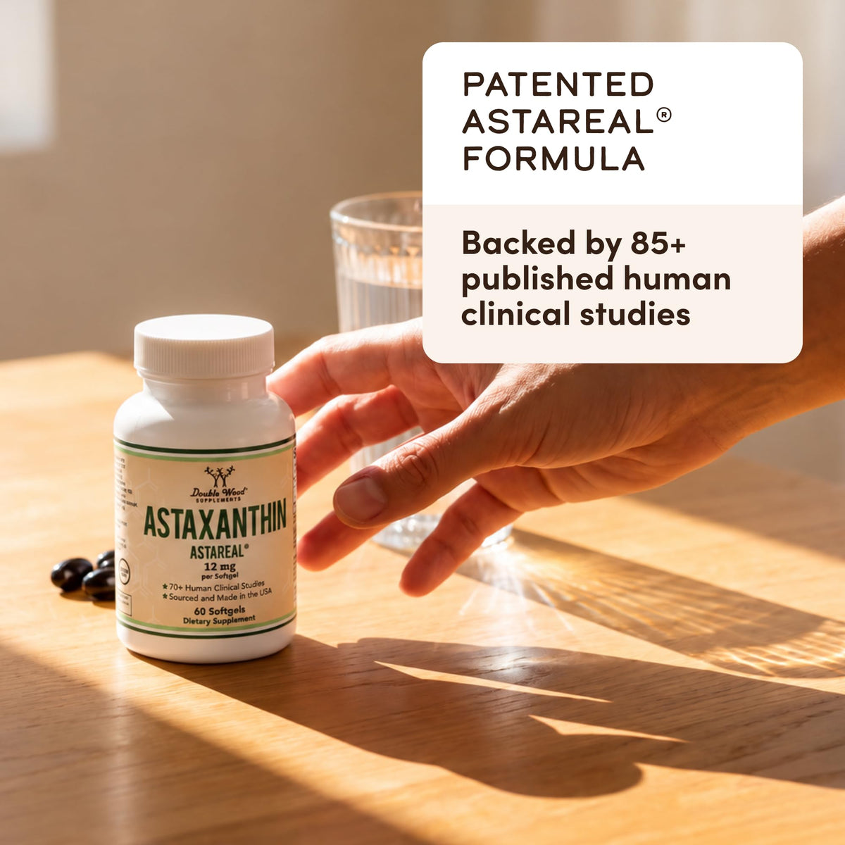 Astaxanthin 12mg Softgels, Clinically Studied AstaReal, 60 Softgels