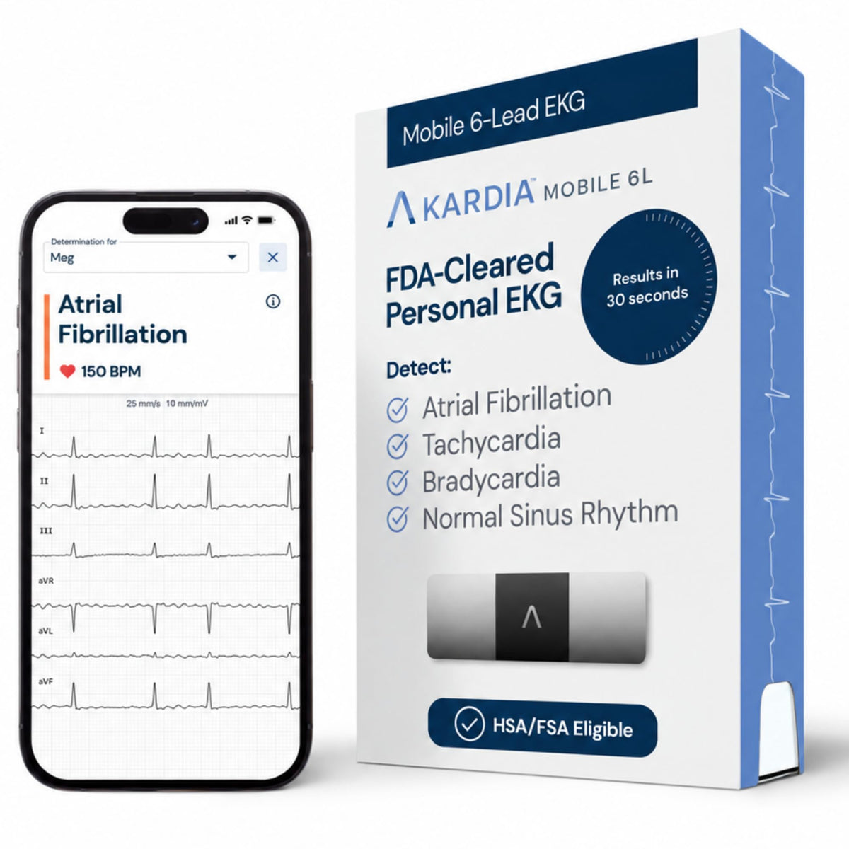 KardiaMobile 6L 6-lead EKG Heart Monitor, Medical-grade accuracy, HSA&FSA