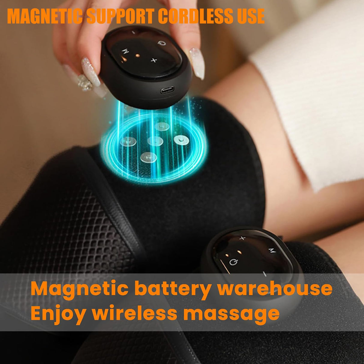 Generic Rejuvaknee Advanced Knee Relief, Multi-functional heated massager with five heating modes and three massage modes. Relieves joint pain and stress. (1), Grey