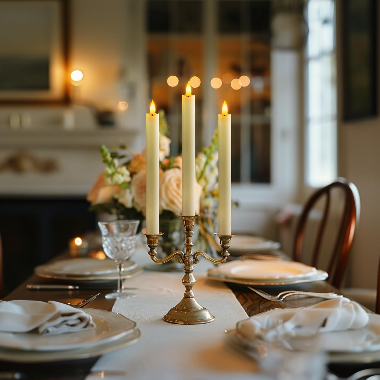 Homemory Rechargeable Flameless Taper Candles, Real Waxy LED Candlesticks Flickering, Battery Operated Candles with Remote Timer, 9.6 Inches for Home Wedding Christmas Decor, 6 Pcs, Ivory