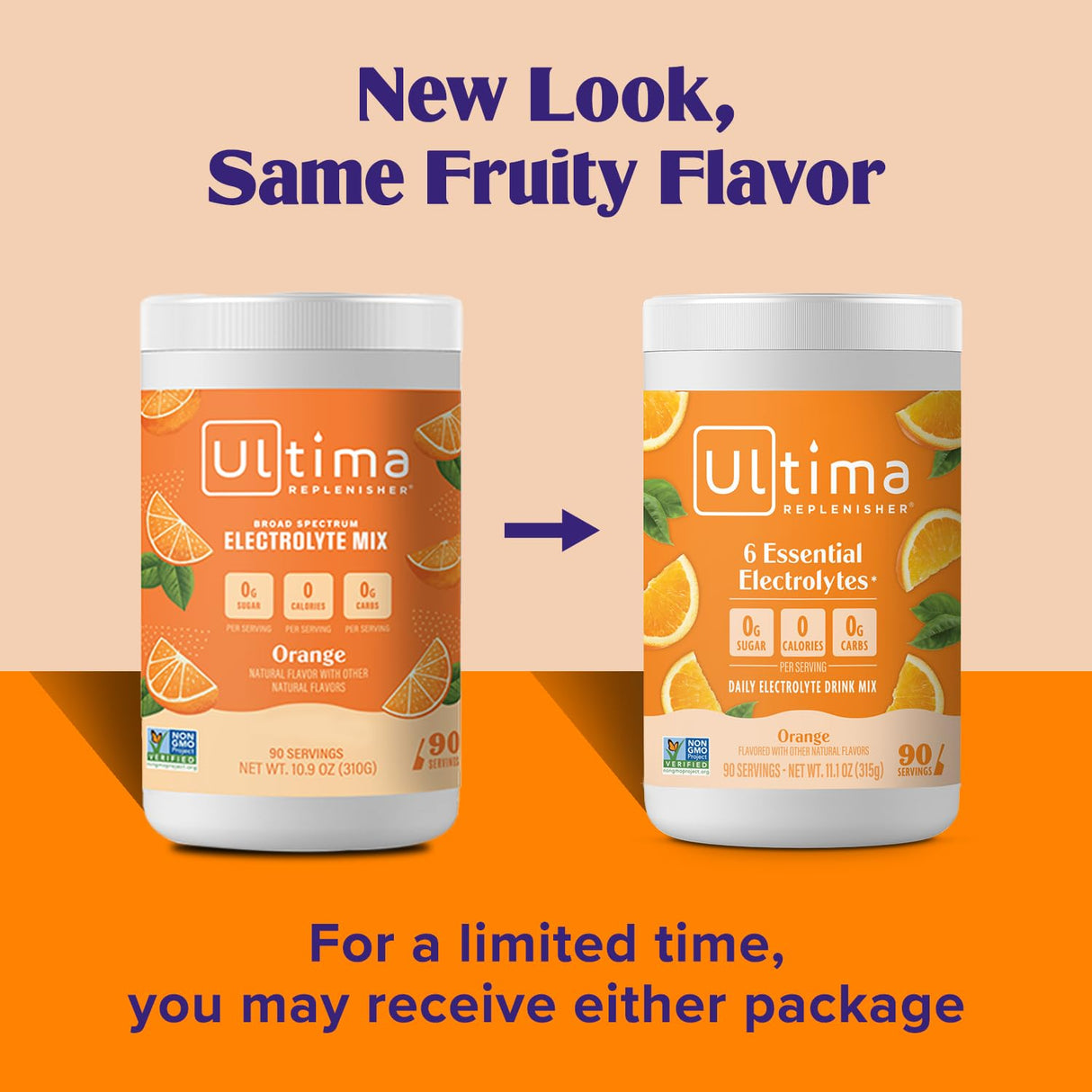 Ultima Replenisher Daily Electrolyte Powder Drink Mix – Sugar Free – Orange, 90 Servings – Hydration Powder with 6 Key Electrolytes and Trace Minerals – Keto Friendly, Vegan, Non-GMO