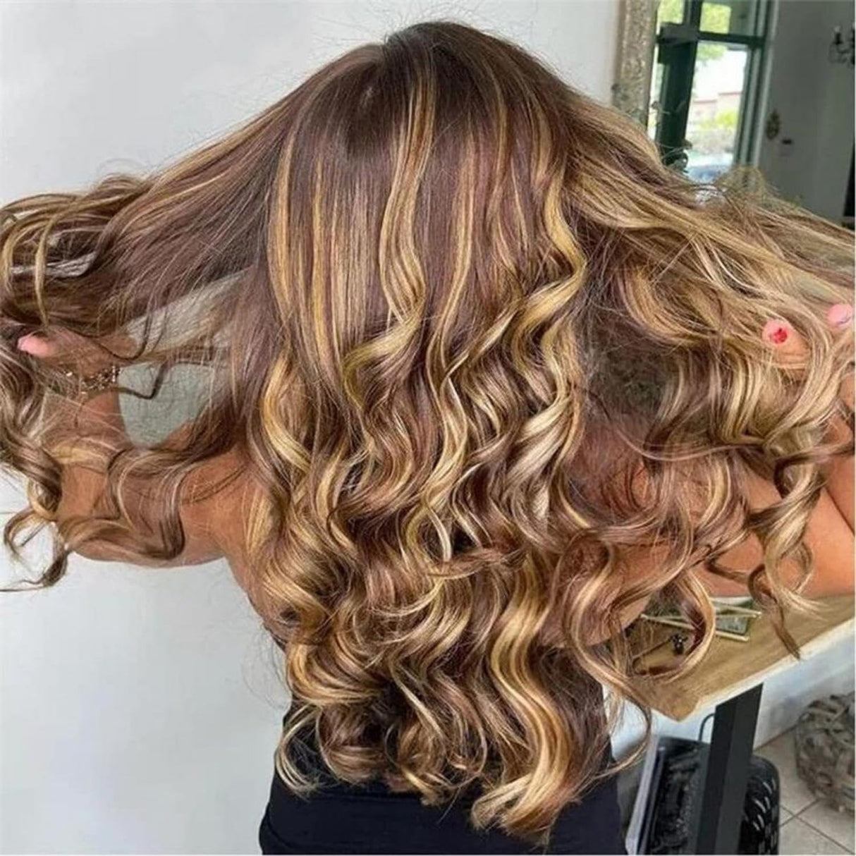 Honey Blonde Lace Front Wig - Human Hair, 13x6 HD Body Wave Highlight Ombre Lace Frontal Wig, Pre Plucked With Baby Hair, 180% Density, Glueless, 30inch