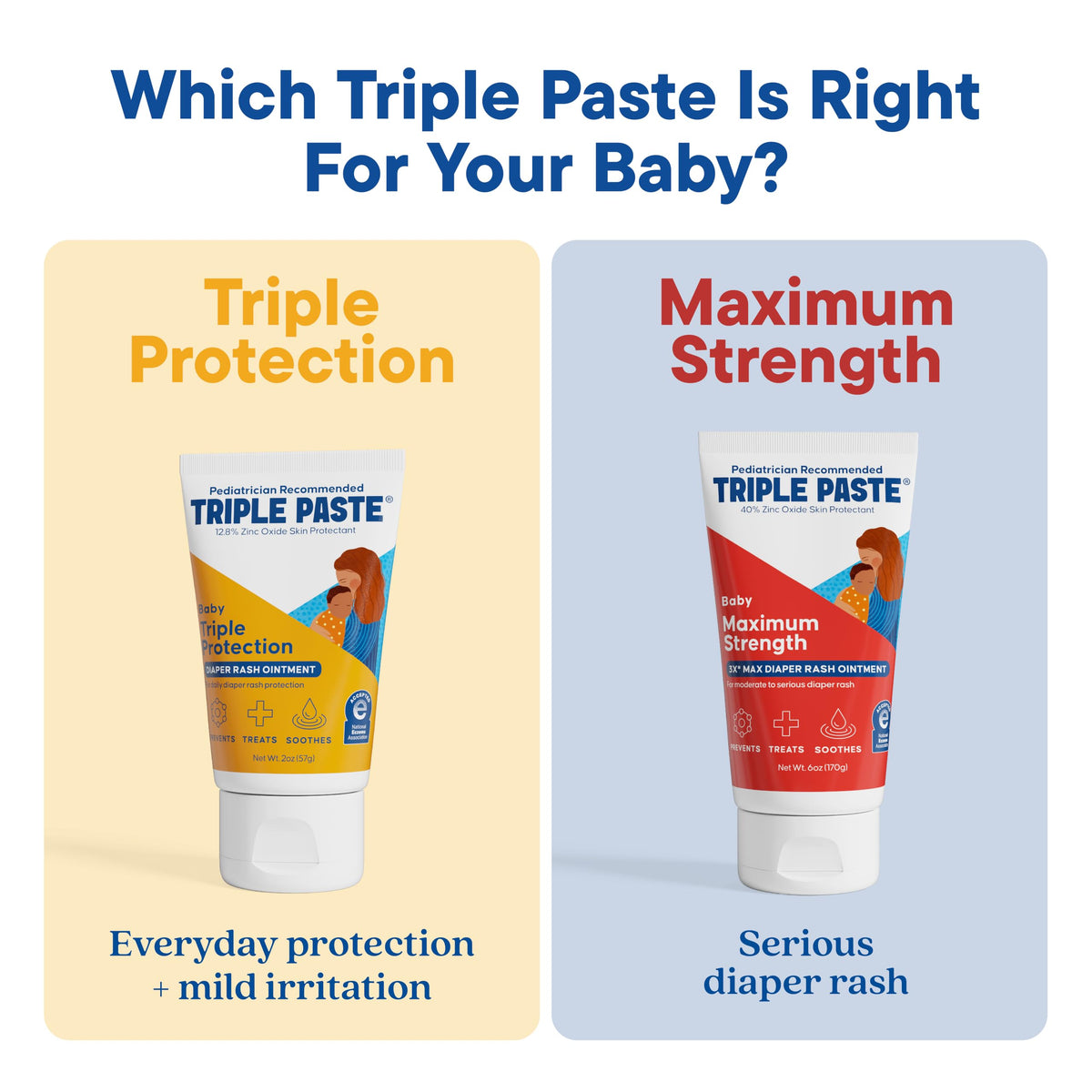 Triple Paste 3X Max Strength Diaper Rash Ointment, 40% Zinc Oxide, 6 oz
