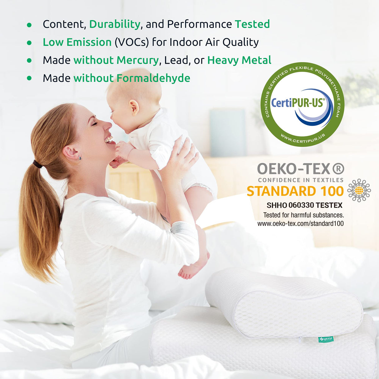UTTU Cervical Pillow for Neck Strain Relief, Memory Foam Neck Pillow for Sleeping, Adjustable Orthopedic Sandwich Pillow, Contour Cooling for Side Back Stomach Sleeper, King(27.6"×15.7"×4.7"/3.9")