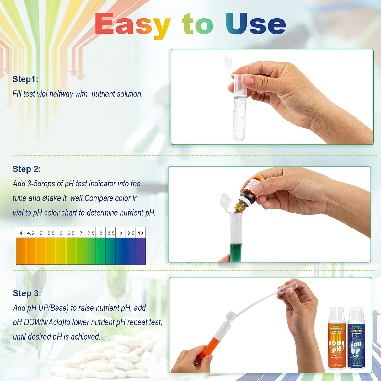 FOLLOWIN pH Up and Down Control Kit for Hydroponics and Soil Gardens