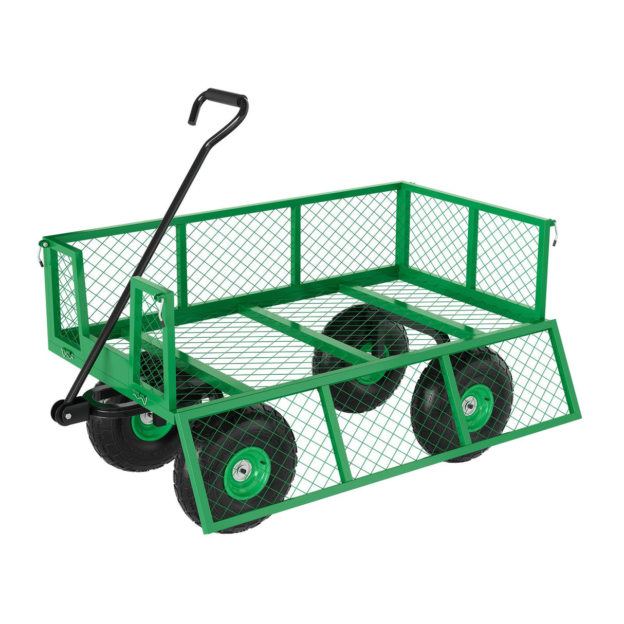 GarveeLife Heavy Duty Steel Garden Cart 500 LBS Capacity 3 in 1 Pullable Garden Wagon with 10 in Wheels for Gardening Soil, Tools, and Plant Transport