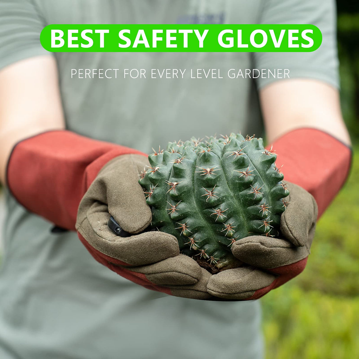 Yionaiyi Professional Rose Pruning Thorn Proof Gardening Gloves with Long Forearm Protection for Men and Women (1 Pair) (red, Medium)…