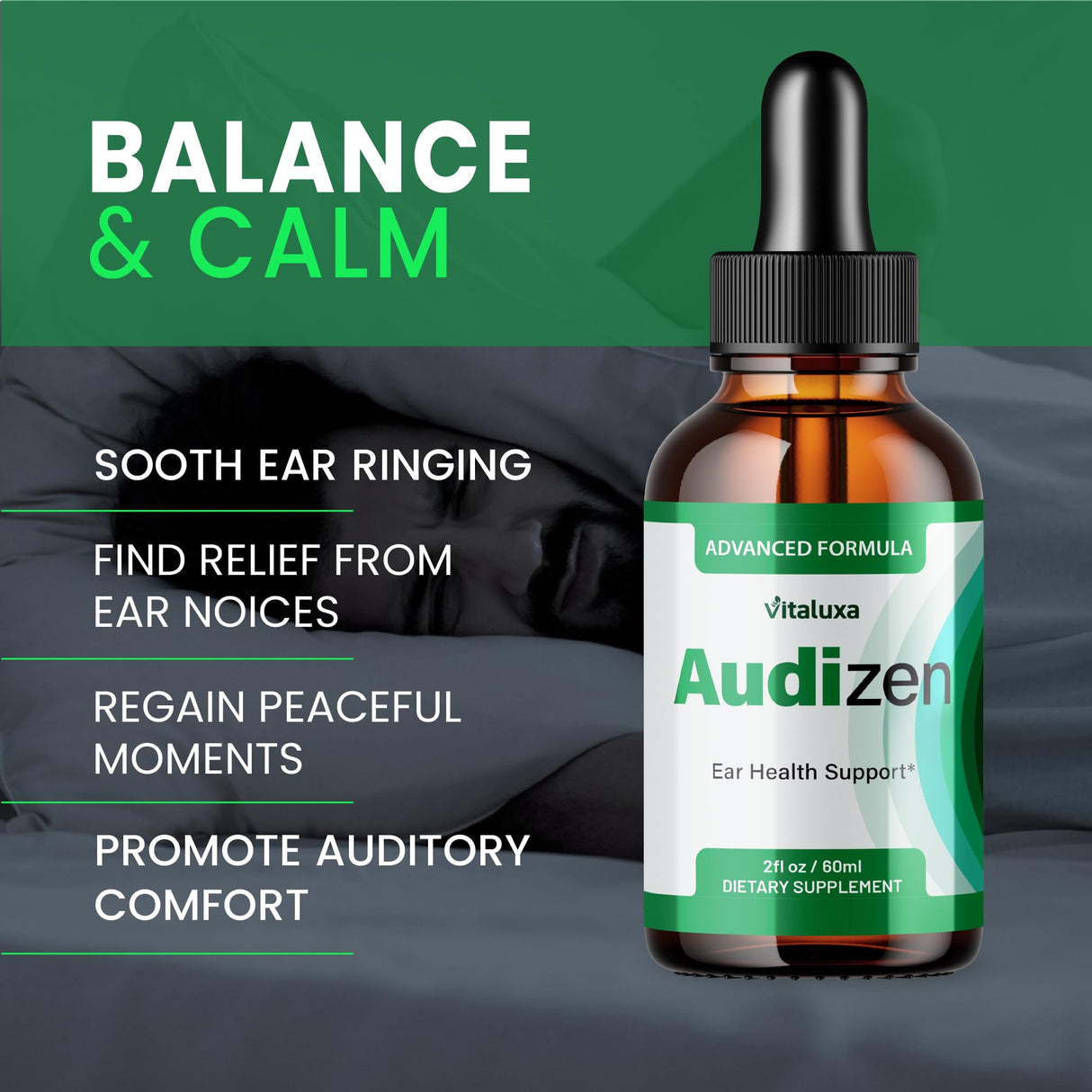 Audizen for Tinnitus Relief, Audizon Ear Drops for Ear Ringing Hearing Support, Audizen Liquid Supplement Inner Ear Balance Support Potent Premium Advanced Blend Overall Wellness Review (30 Servings)