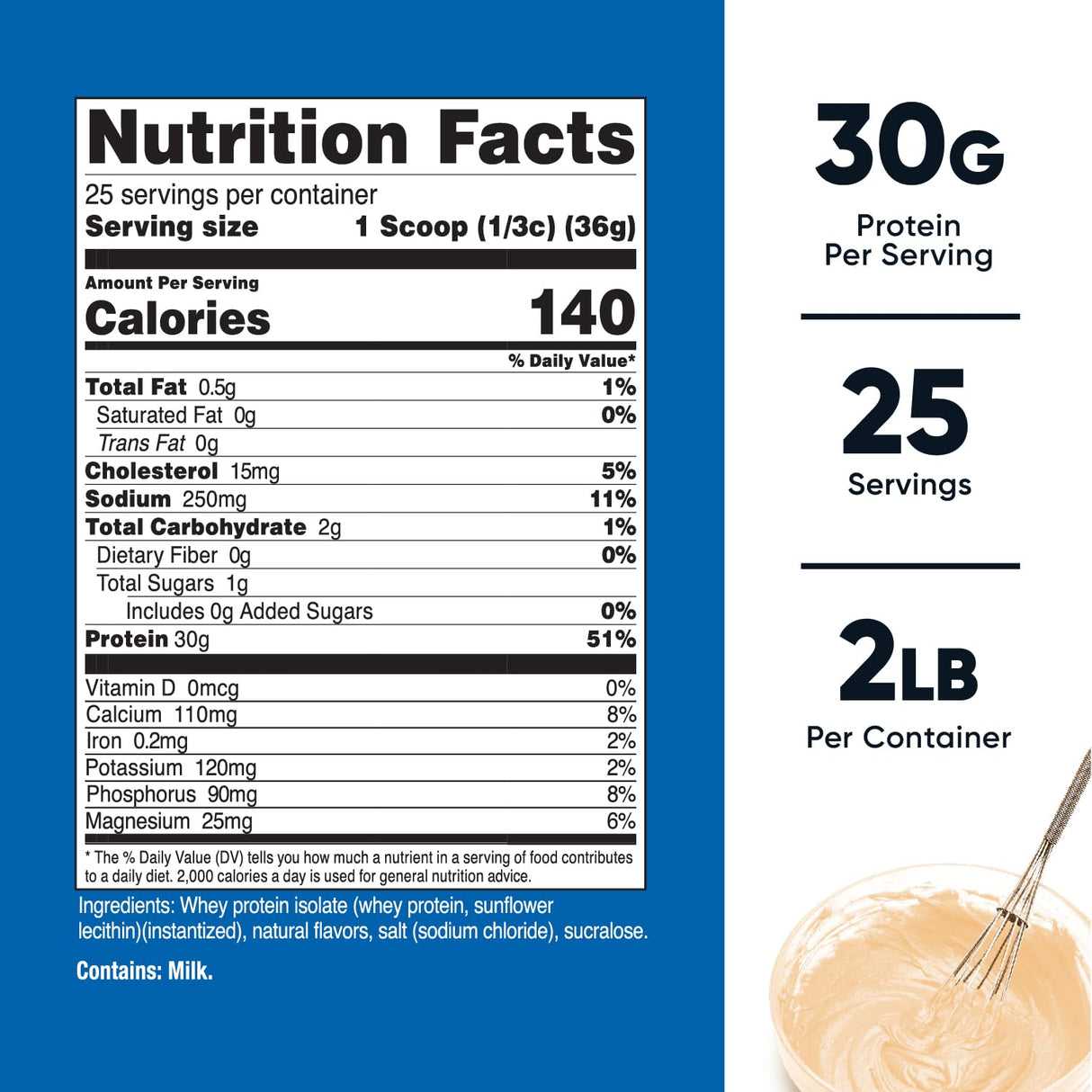 Nutricost Whey Protein Isolate Powder (Cake Batter, 2LBS)