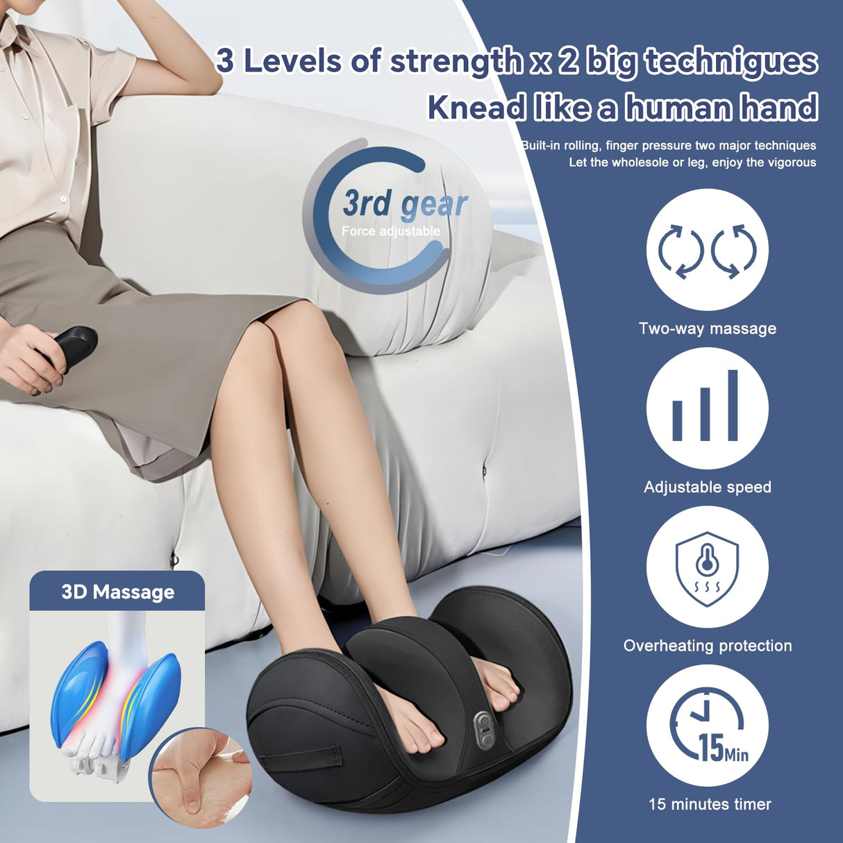 Oioll Foot Massager with Heat,Gifts for Mom Women,Deep Tissue Feet & Calf Massager,Birthday Gifts for Women Mom Men Dad Her Him