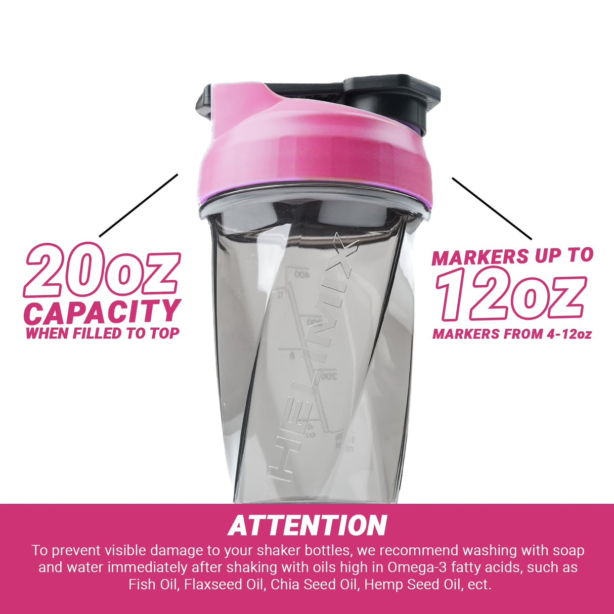 HELIMIX 1.5 Vortex Blender Shaker Bottle Holds Upto 20oz | No Blending Ball or Whisk | USA Made | Portable Pre Workout Whey Protein Drink Shaker Cup | Mixes Cocktails Smoothies Shakes | Top Rack Safe