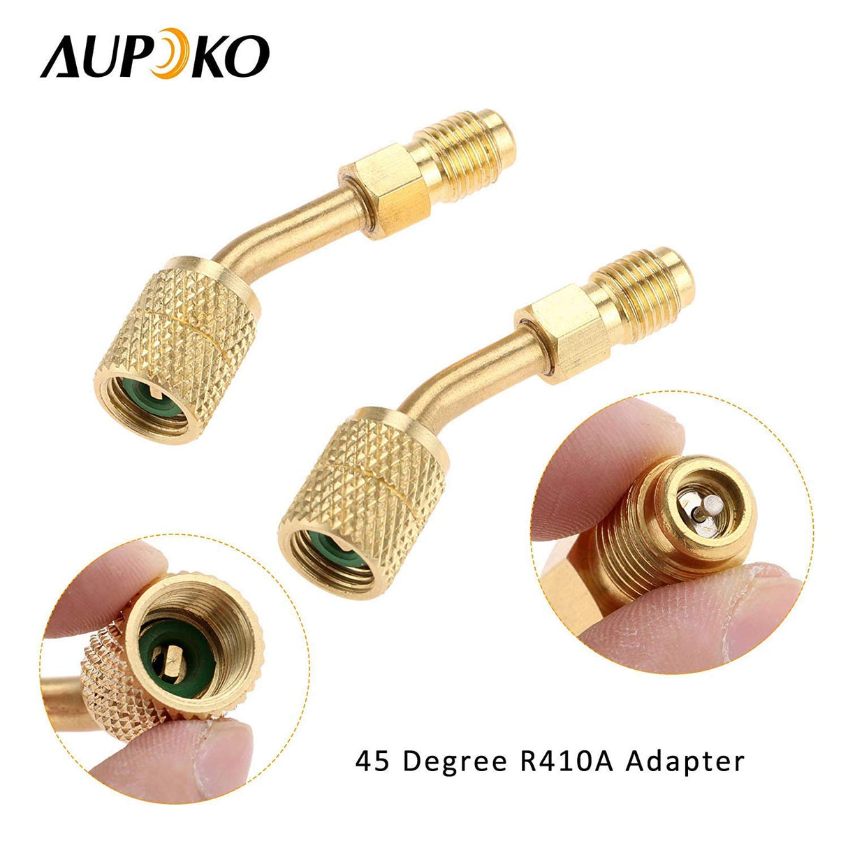 R410A Adapter 5/16" SAE Female Quick Couplers to 1/4" SAE Male Flare, 2 PC 45 Degree Angled Charging Vacuum Adapter, Used for R410a with Thimble Mini Split System, HVAC and Refrigeration Service