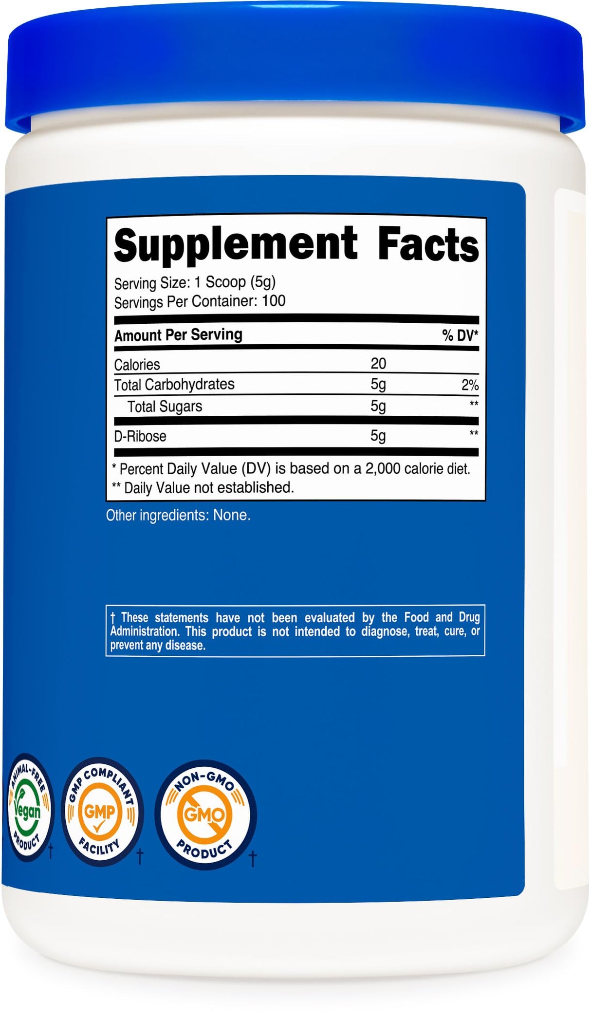 Nutricost D-Ribose Powder 500 Grams - 5000mg Per Serving, Non-GMO (500 Grams)