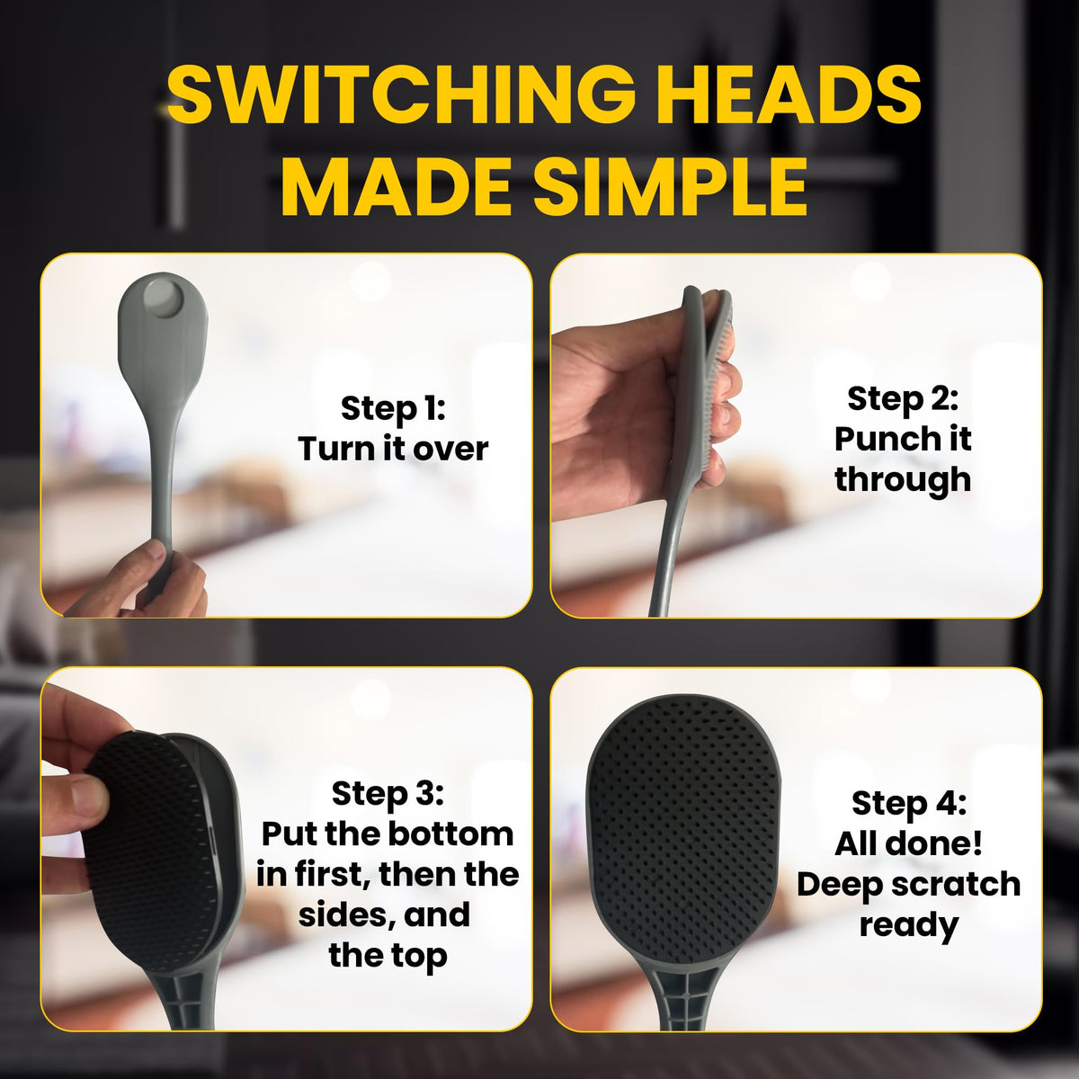 The Ultimate Back Scratcher - Large Dual-Textured Back Scratcher for Men & Women, Long Sturdy Handle, Soft & Firm Scratching Heads, Deep Satisfying Scratch for Back, Scalp & Body
