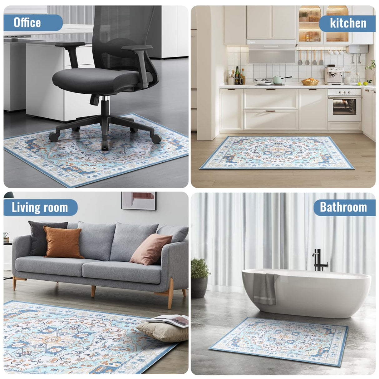 Office Chair Mat,36’’ X 48’’ Chair Mats with Non-Slip Backing,Modern Desk Chair Mat,Offices Chair Mats for Hardwood Floor,Office Rug Easy to Move,Floor Mat for Offices Chair Cleaned Easily