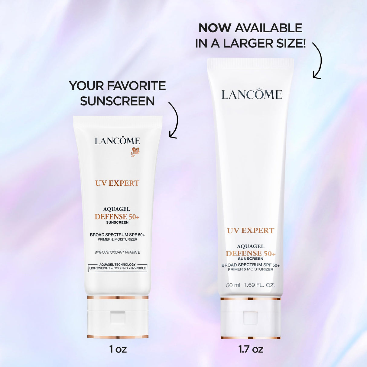 Lancôme UV Expert Primer & Face Moisturizer With SPF 50 - Prep, Hydration & Face Sunscreen Protection - With Vitamin E & Moringa Seed Extract - 1.7 Fl Oz