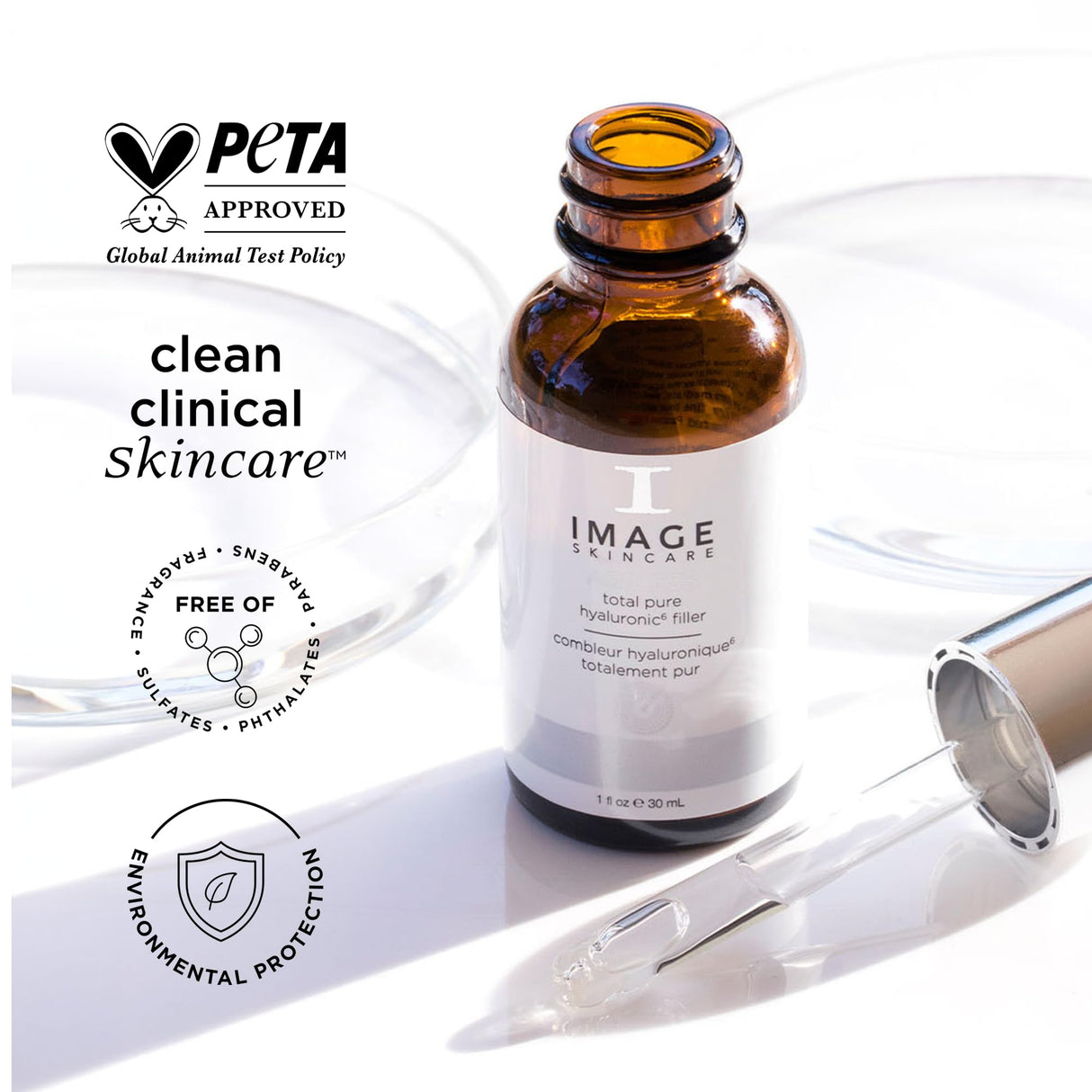 IMAGE Skincare, AGELESS Total Pure Hyaluronic 6 Filler, Facial Hydration Serum, Fill in Look of Fine Lines and Smooth Appearance of Wrinkles, 1 fl oz