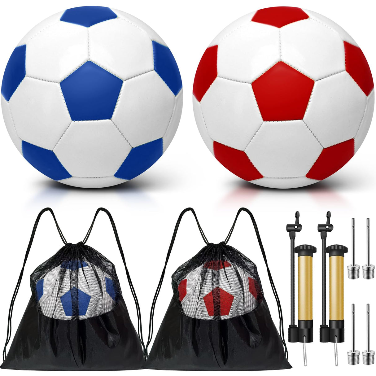 yasuwekik 2 Pack Operation Christmas Deflated Soccer Ball with Pump for Child Size 3,Size 4,Size 5 (Color, Size 4)