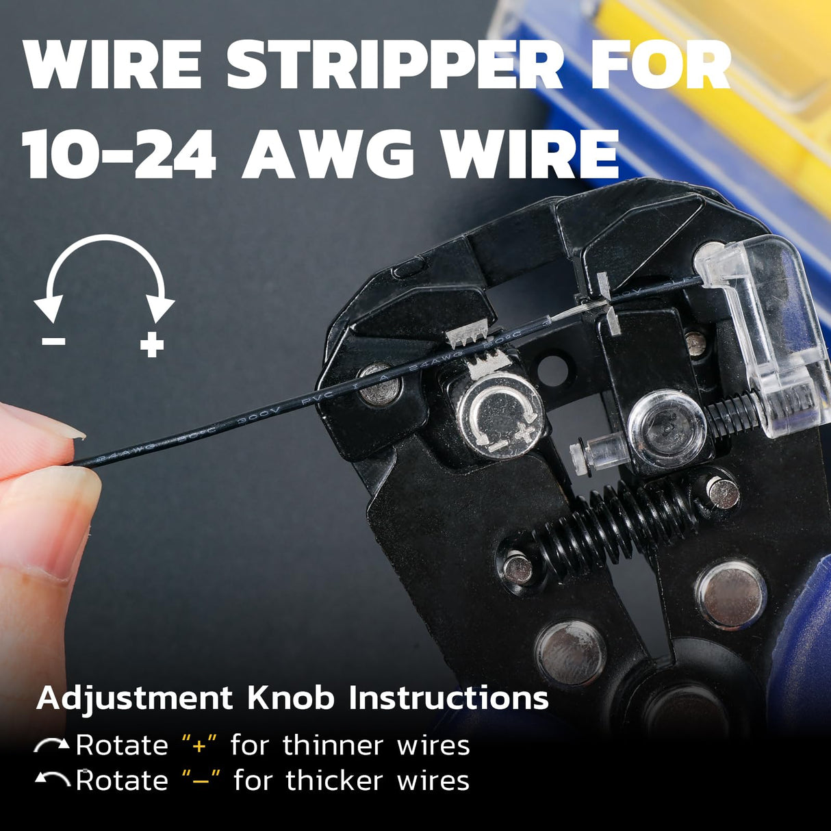 haisstronica Self-Adjusting Wire Stripper, 3 in 1 Stripper/Cutter/Crimping Heavy Duty Automatic Electrical Wire Strippers for 10-24 AWG