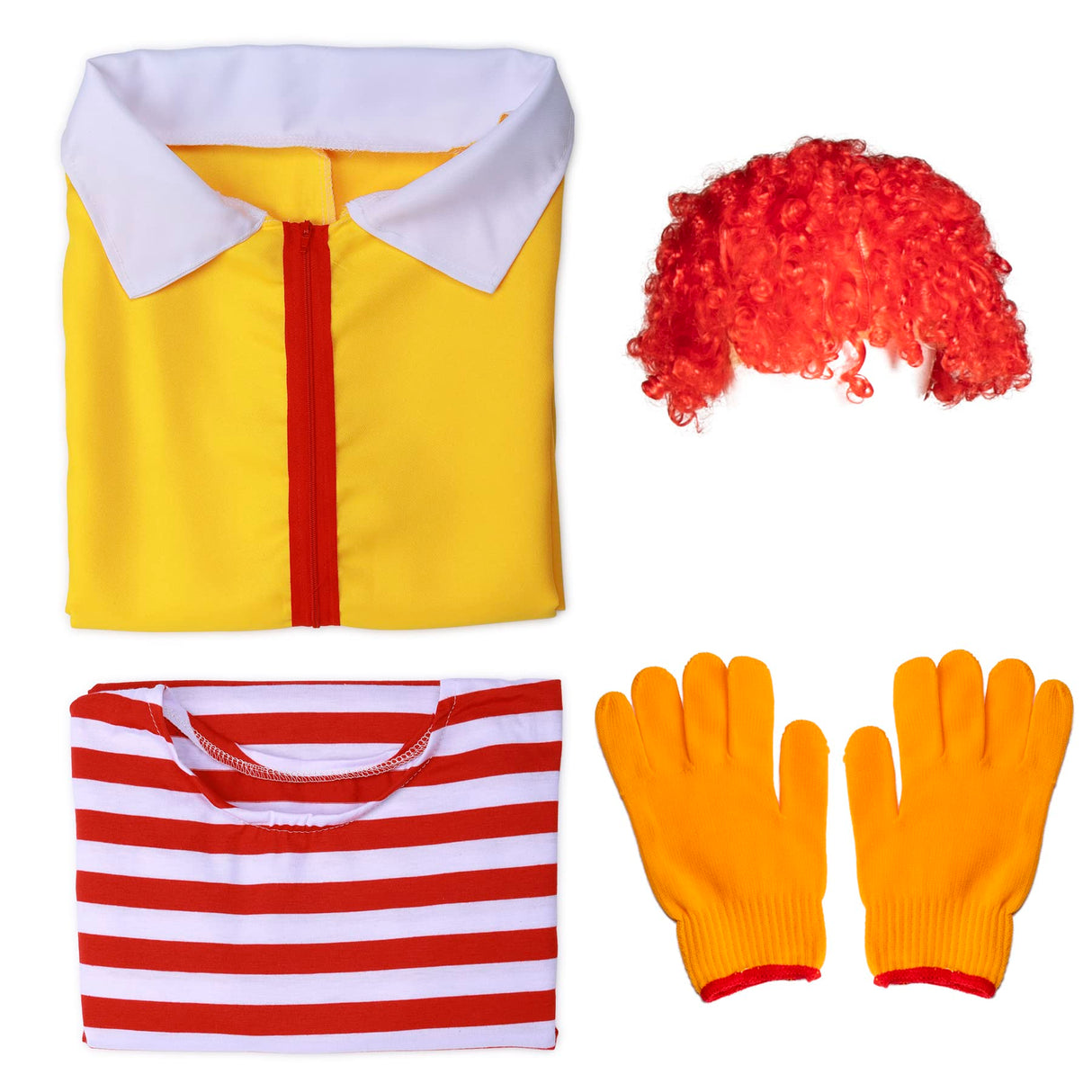 QiaoPkeb 4-PCS Clown Costume Set - Boys Girls Circus Clown Outfit for Halloween Christmas Carnival Cosplay Party(150CM)