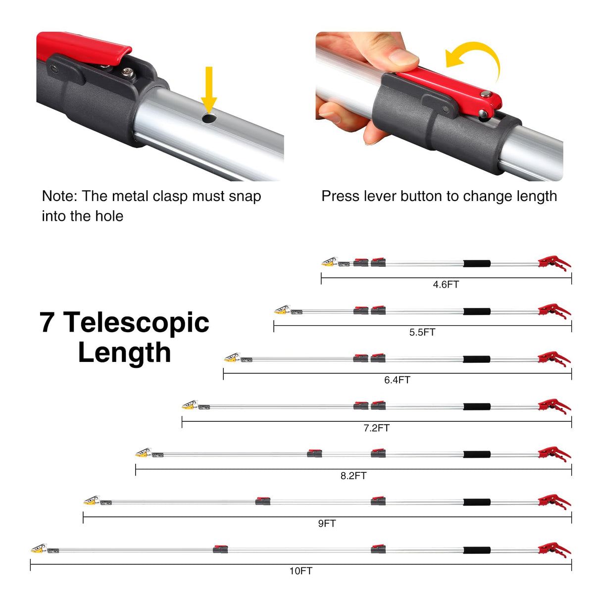 Lineslife 10FT Telescoping Pole Saw with Pruner, Extendable Tree Trimmer