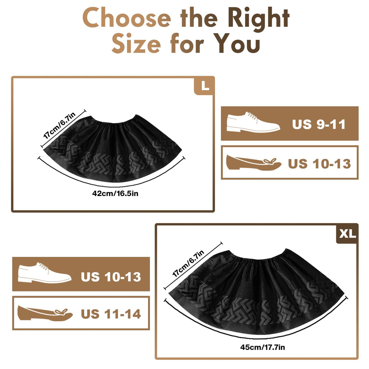 Shoe Covers Disposable Non-Slip - Black Boot Covers for Indoors,100Pcs Booties for Shoe Coves Fits Up To 11 US Men and 13 US Women Size,Non-Woven Fabric