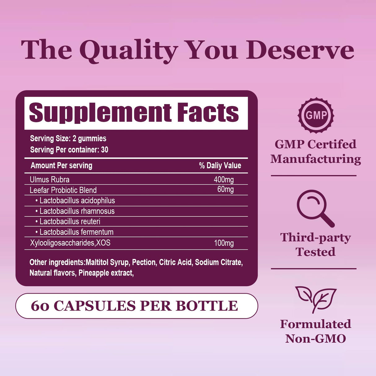 DYALE Her Juicy Feminine Probiotics Gummies for Women | Pineapple Flavor | Supports pH Balance, Gut Health & Immune System | with Slippery Elm, Prebiotics & Lactobacillus Blend | 60 Gummies (2pcs)