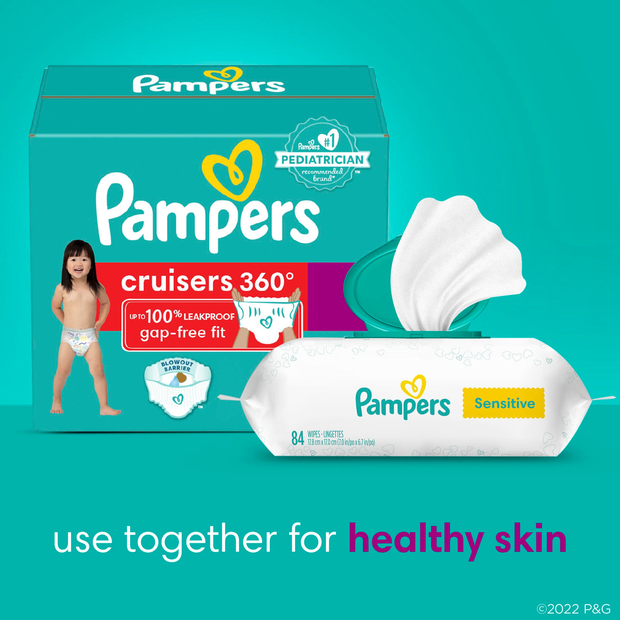 Pampers Diapers - Cruisers 360 - Size 6, 48 Count, Babyproof up to 100% Leakproof Pull-On Diaper