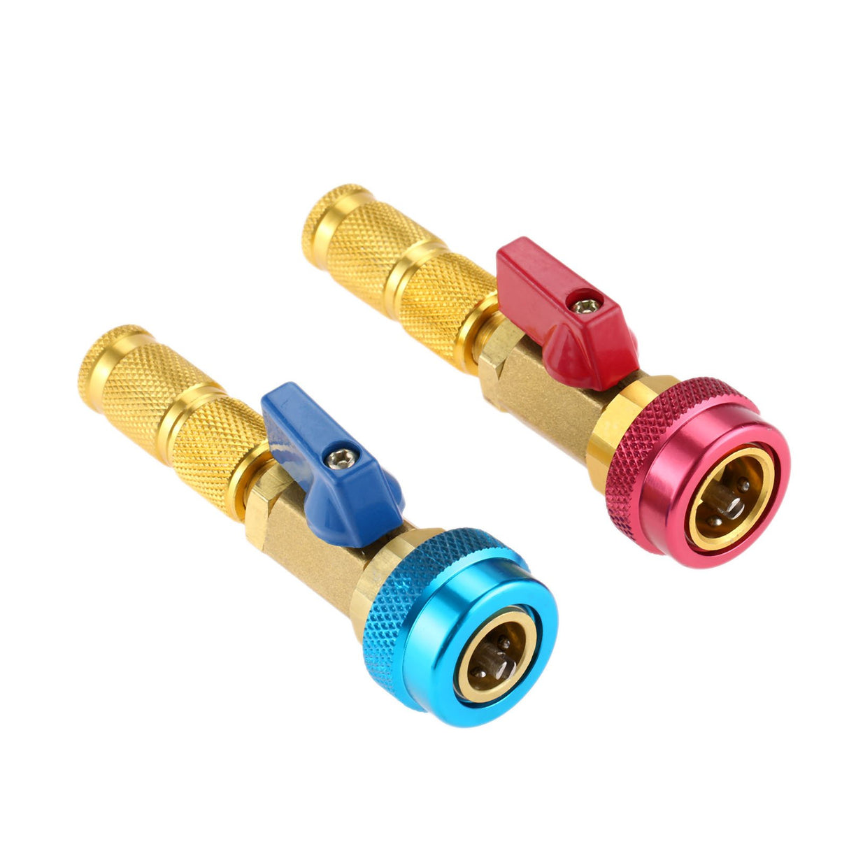 R134A R12 Valve Core Quick Remover Installer, Air Conditioning Adjustable High Pressure (Red) and Low Pressure (Blue) Valve Core Tool, 2 Pack