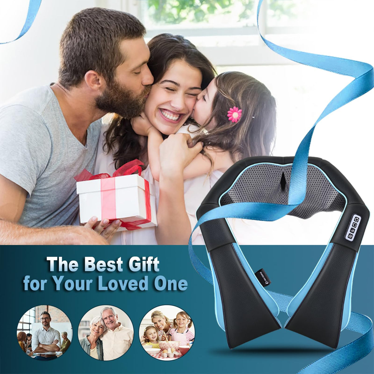 Mo Cuishle Shiatsu Back Shoulder and Neck Massager with Heat, Gifts for Mom