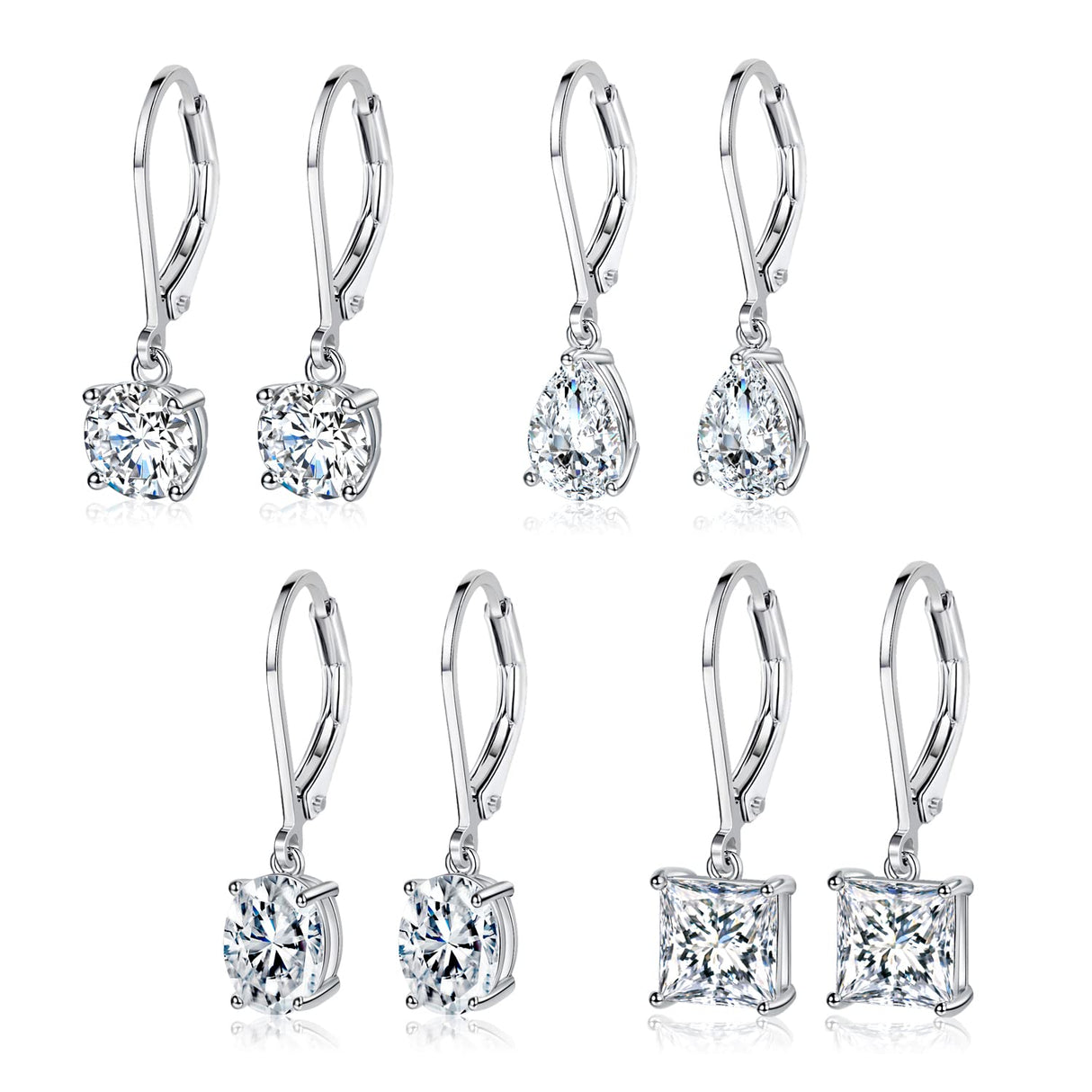 MDFUN Dangle Earrings for Women Teardrop,Round,Oval & Square