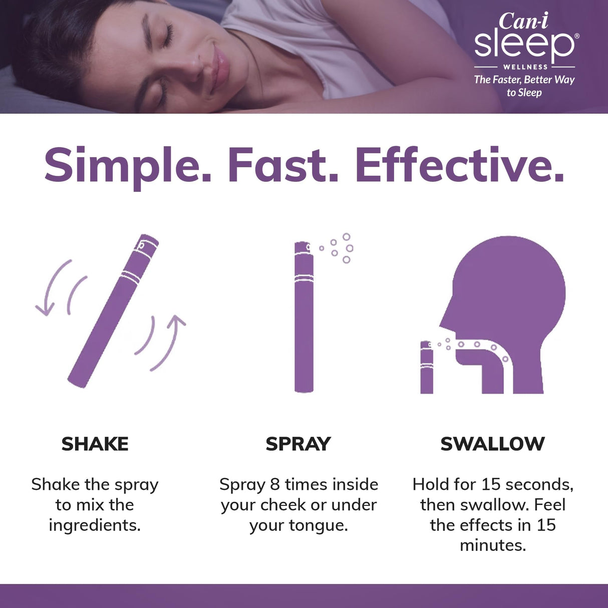 Can-i Sleep Aid Spray for Adults – Fast-Acting Sleep Spray for Shift Workers & Night Shifts – Fall Asleep Fast & Stay Asleep – Melatonin Spray with GABA & 5-HTP – No Grogginess – 90 Servings (3 Pack)
