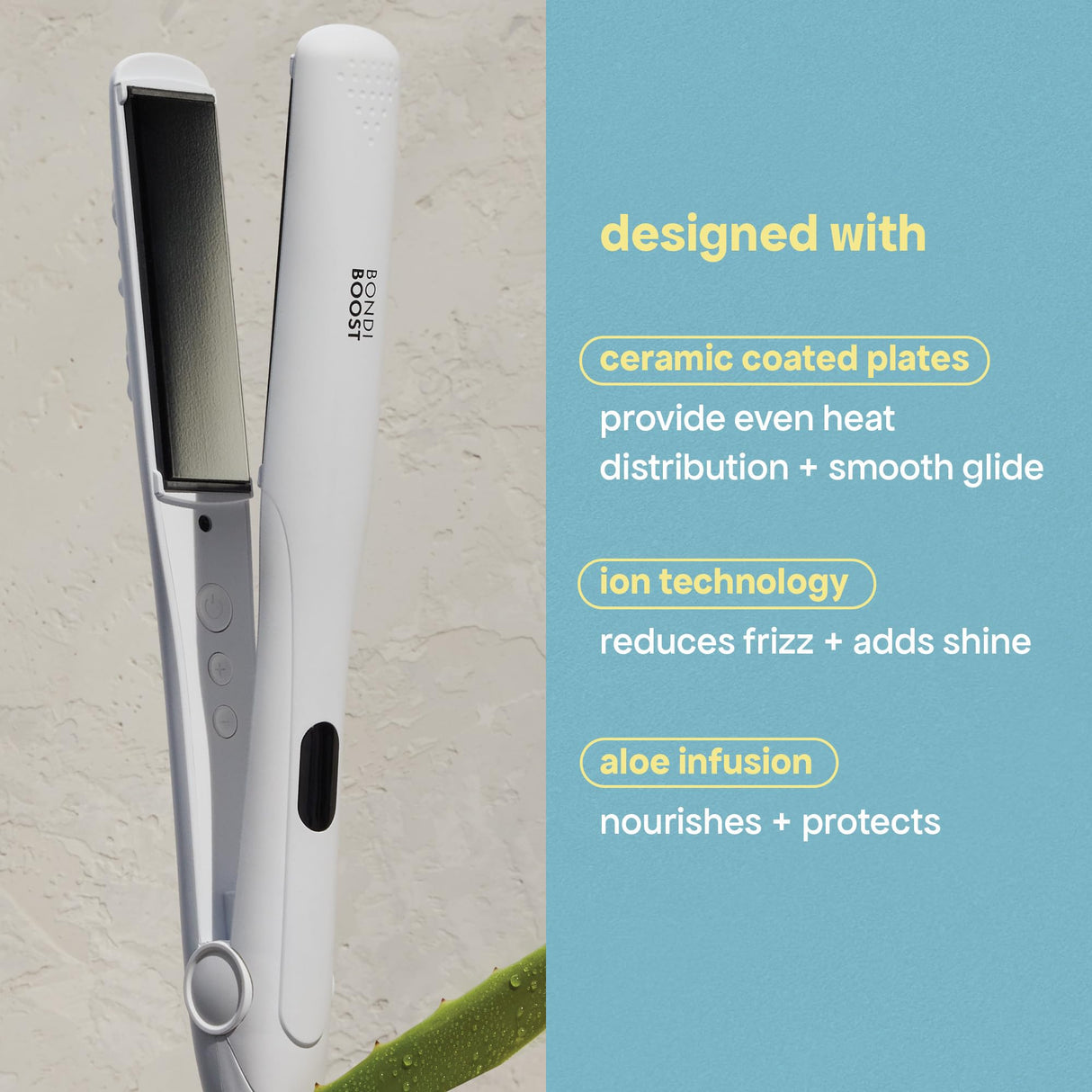 BondiBoost Aloe Plated Flat Iron 1" US