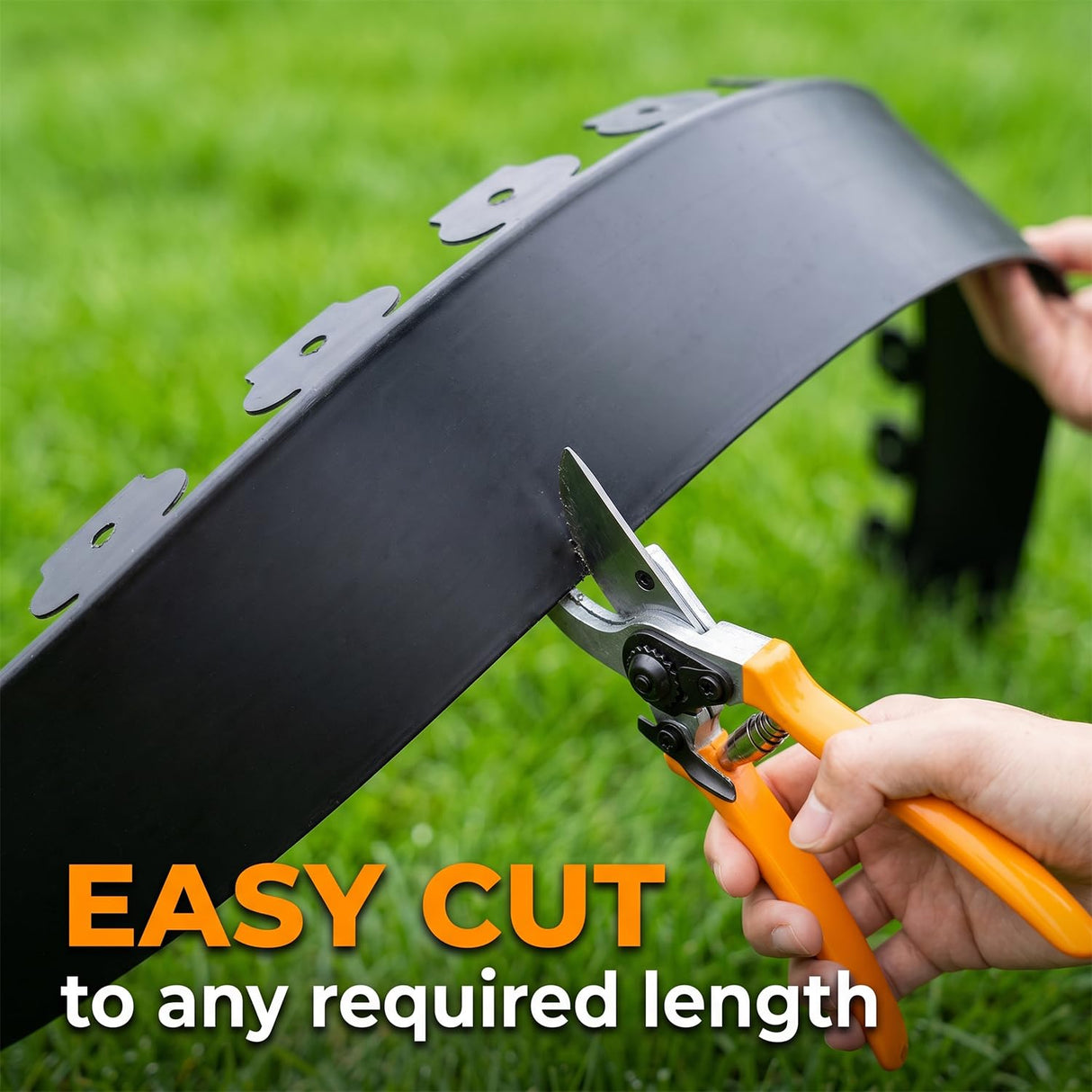 Hugeleaf 4.5 Inch Tall Landscape Edging 60 Feet Garden Edging with 60 Spikes, Plastic Landscape Border Edging for Landscaping Lawn, Flower Beds(Black)