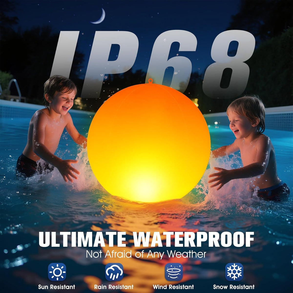 Inflatable Solar Floating Pool Lights,14" Flame Solar Pool Light Balls-4PCS