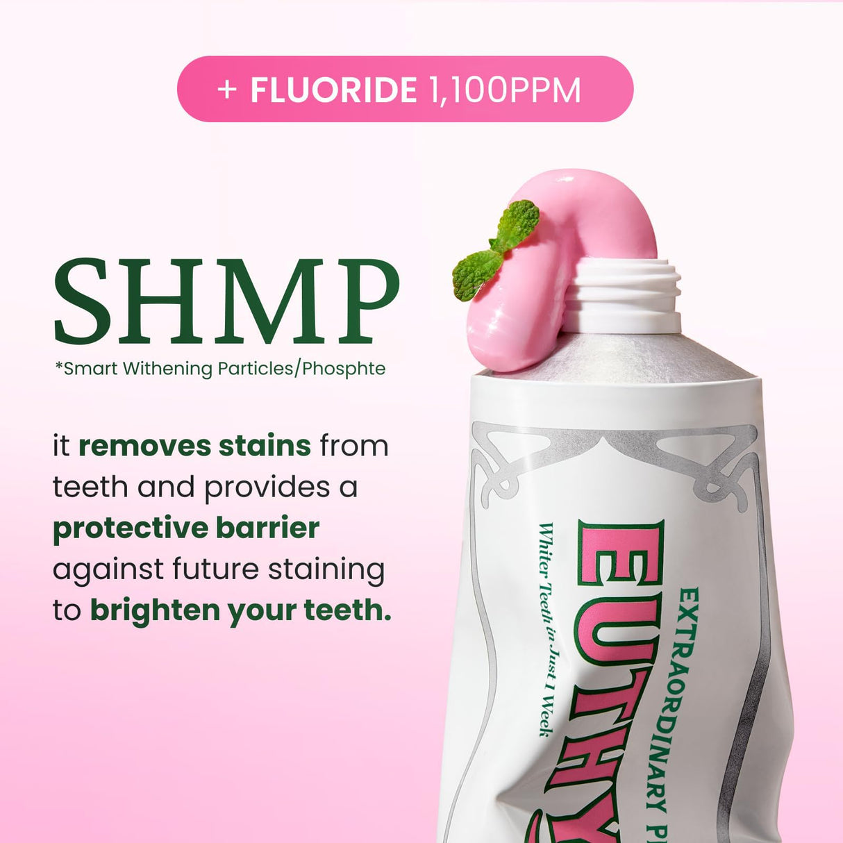 EUTHYMOL Whitening Toothpaste (3.7fl oz*5, Pack of 5) - Stain Removal in 2 Weeks, Long-Lasting Freshness for Sensitive Gum & Teeth. Bad Breath, Cavity Prevention. Recyclable Aluminum Tube