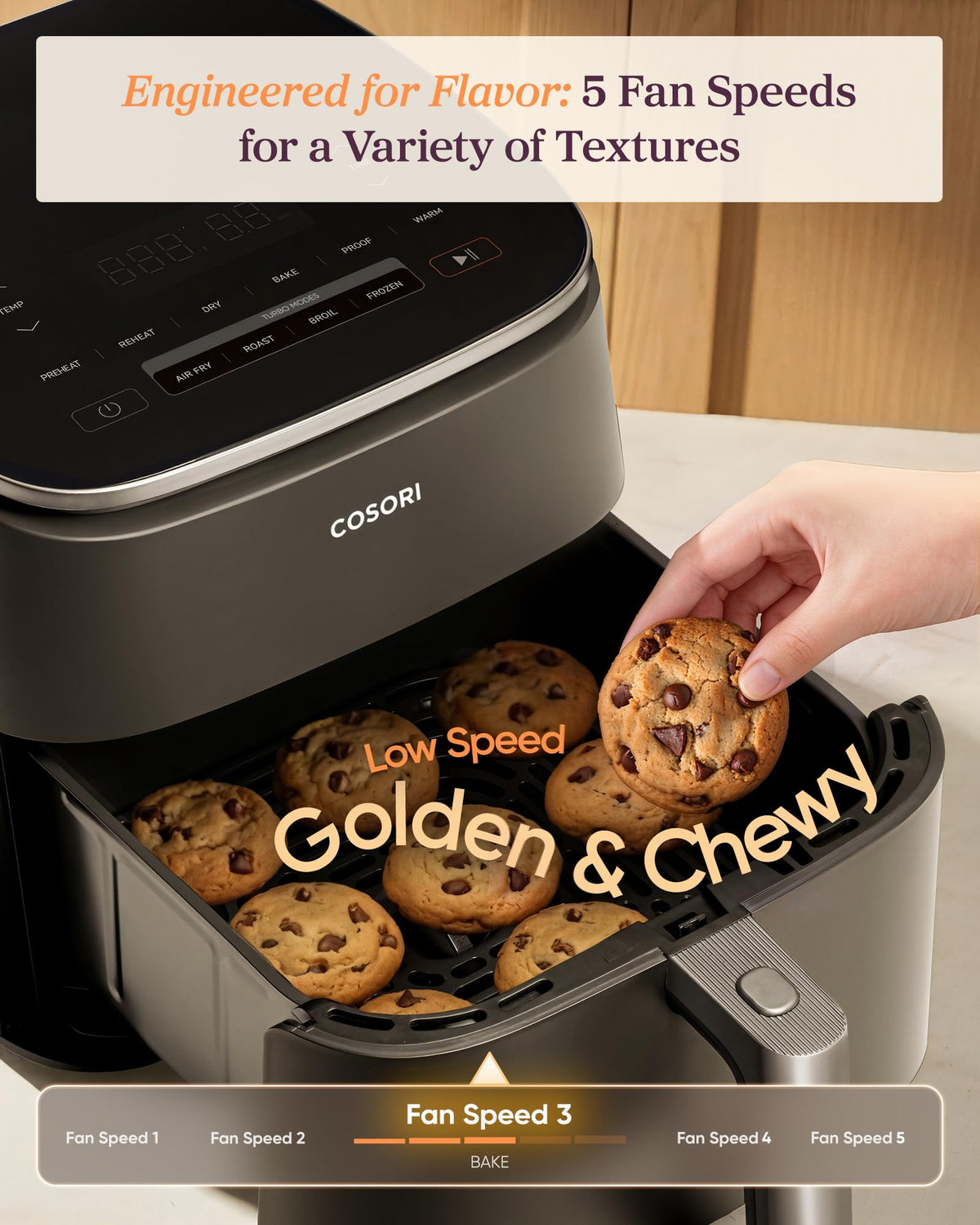 Cosori TurboBlaze Air Fryer, 9-in-1, 6 Qt, PFAS-Free Ceramic Coating