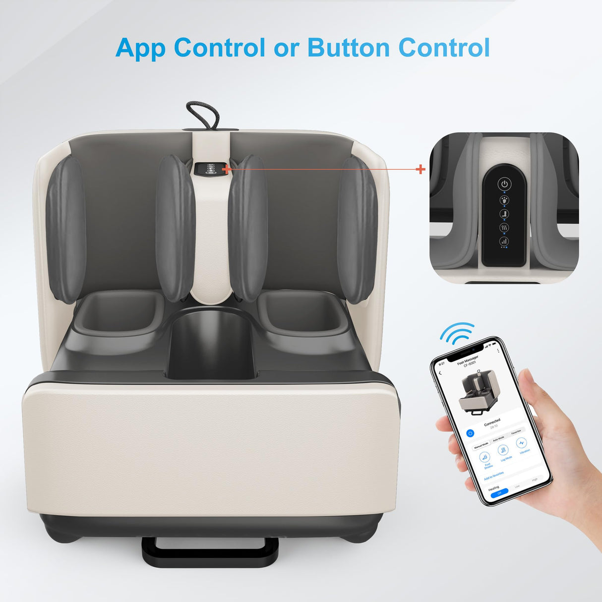 COMFIER 2-in-1 Shiatsu Foot Massager&Foot Rest,FSA HSA Eligible Foot and Calf Massager with APP Control,Heated Feet Massager for Foot Pain Relief,Gifts for Men Women